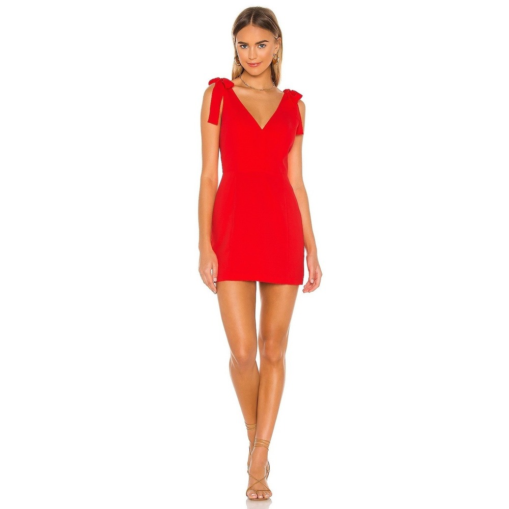 Amanda Uprichard Allora Mini Dress Women Medium Red Tie Strap Party Micro Sexy